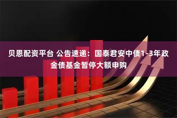 贝恩配资平台 公告速递：国泰君安中债1-3年政金债基金暂停大额申购